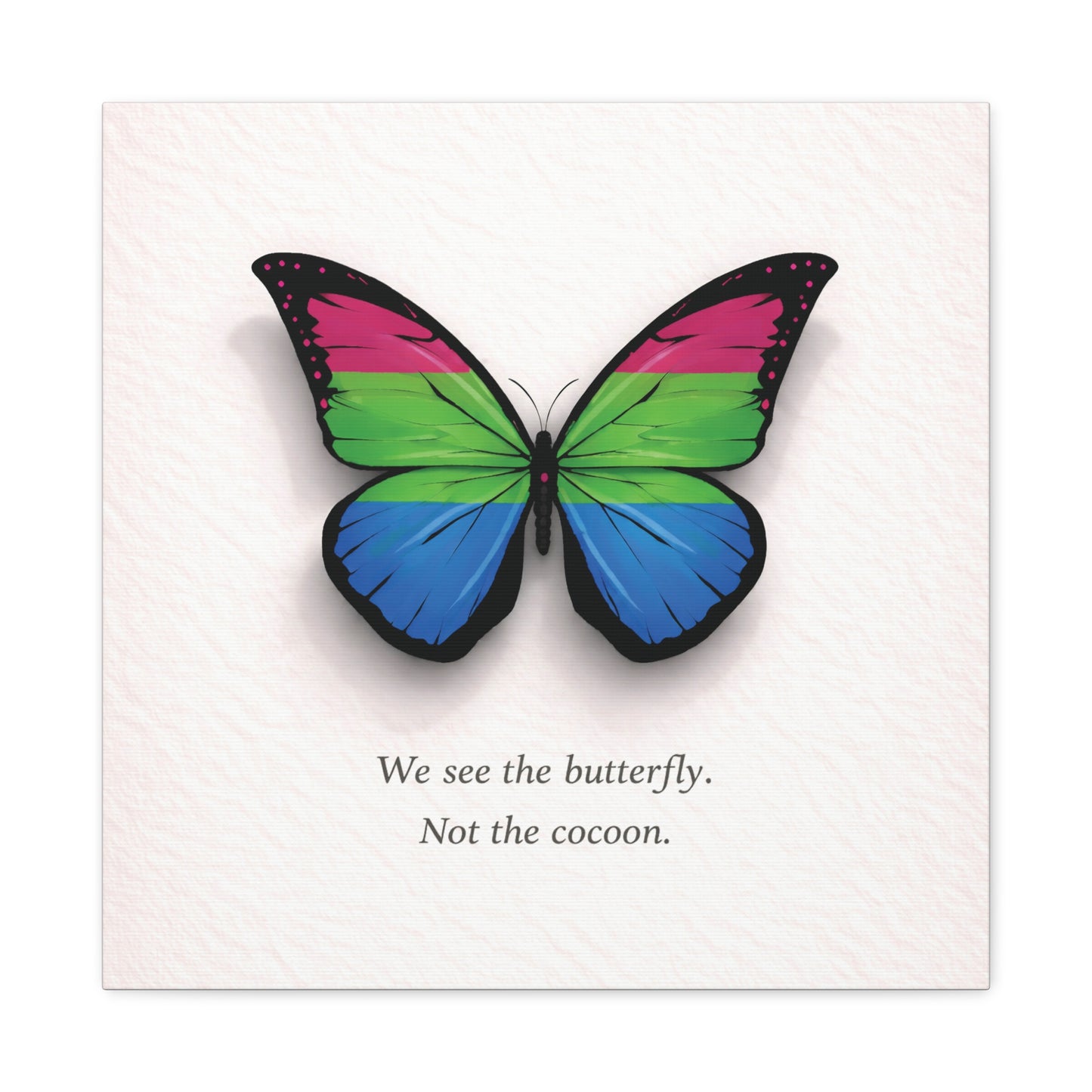 poly pride butterfly | metamorphosis series canvas wall art