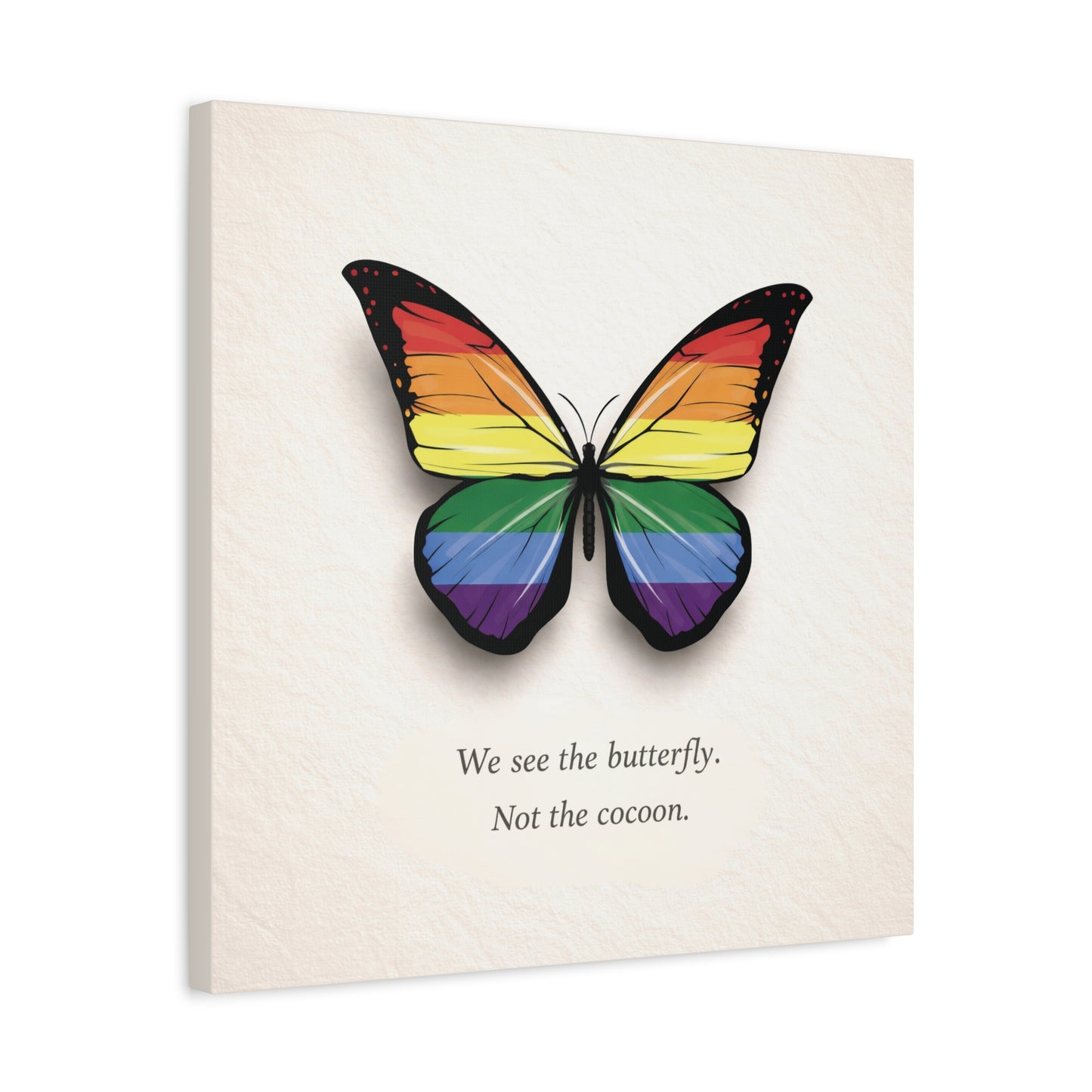 rainbow pride butterfly | metamorphosis series canvas wall art