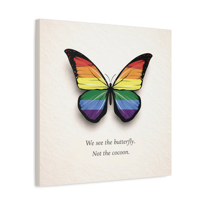 Rainbow Pride Butterfly | Metamorphosis Series Canvas Wall Art
