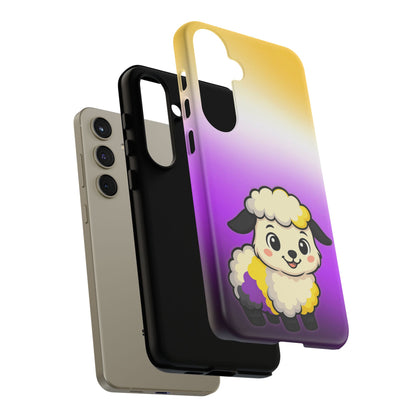 "NonbiBaaary" – Nonbinary Pride Sheep Android Tough Phone Case