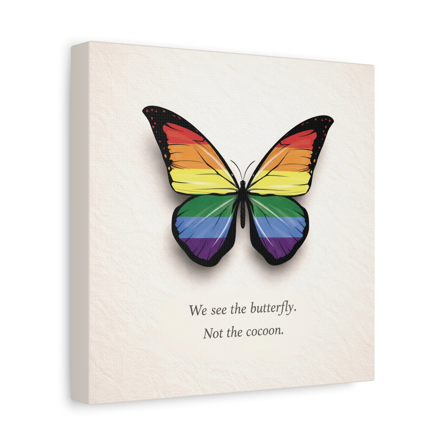 rainbow pride butterfly | metamorphosis series canvas wall art