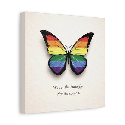 Rainbow Pride Butterfly | Metamorphosis Series Canvas Wall Art