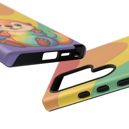 “Otterly Queer” – Retro Rainbow Pride Otter Android Tough Phone Case