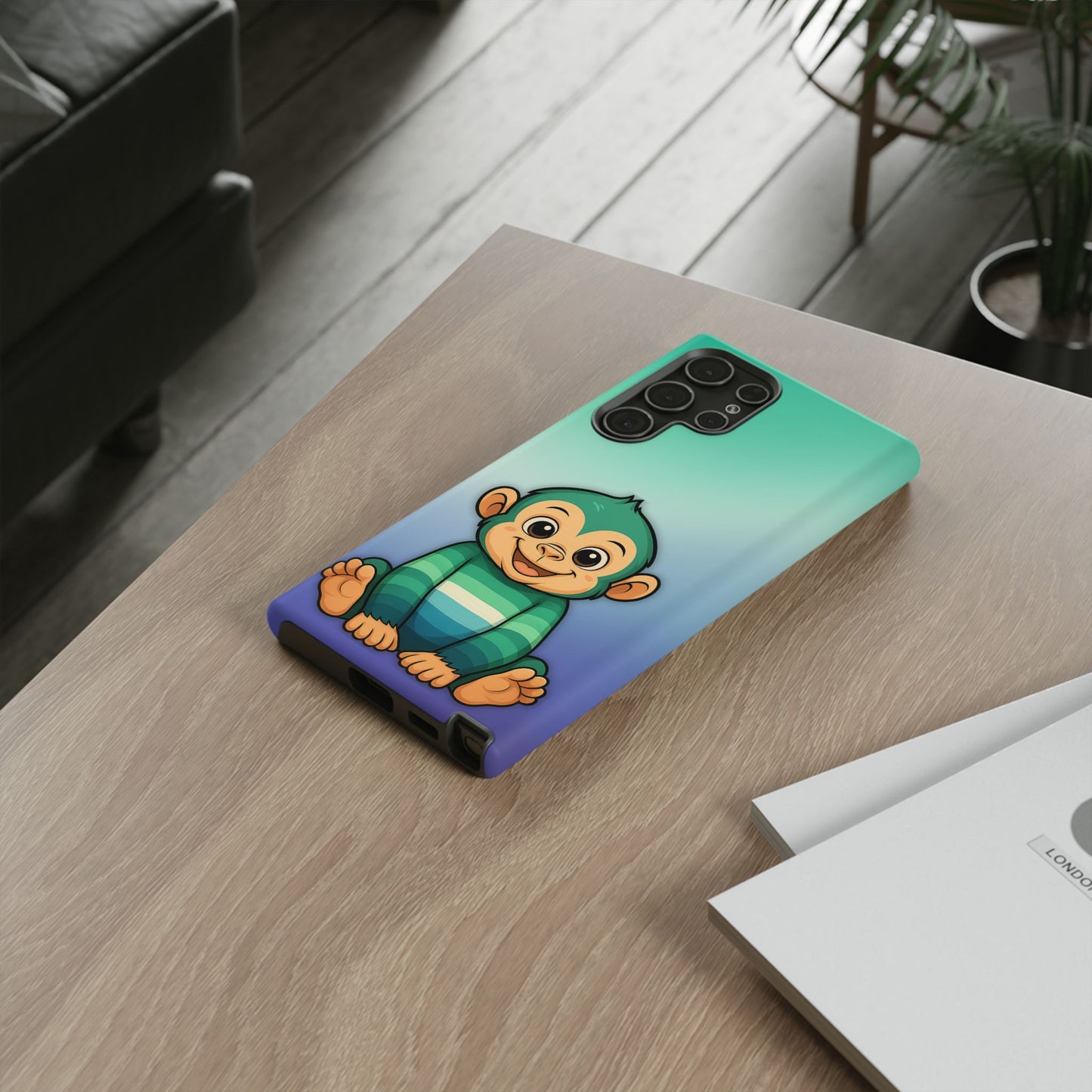 "monkey love" – gay [mlm] pride android tough phone case