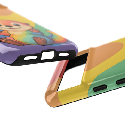 “Otterly Queer” – Retro Rainbow Pride Otter Android Tough Phone Case