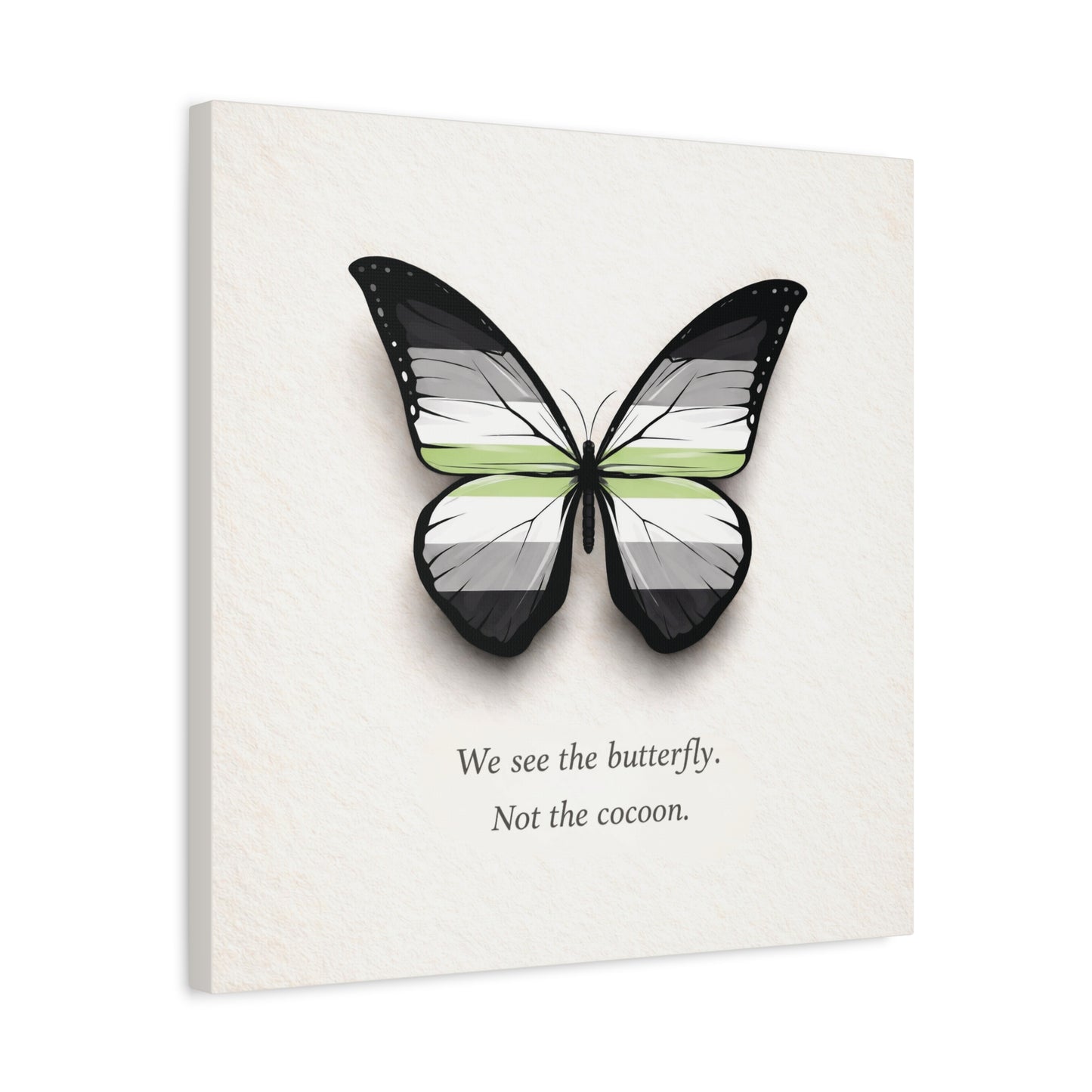 agender pride butterfly | metamorphosis series canvas wall art