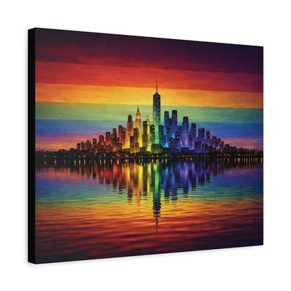 City of Us | LGBTQ Pride Rainbow Skyline Canvas Wall Art