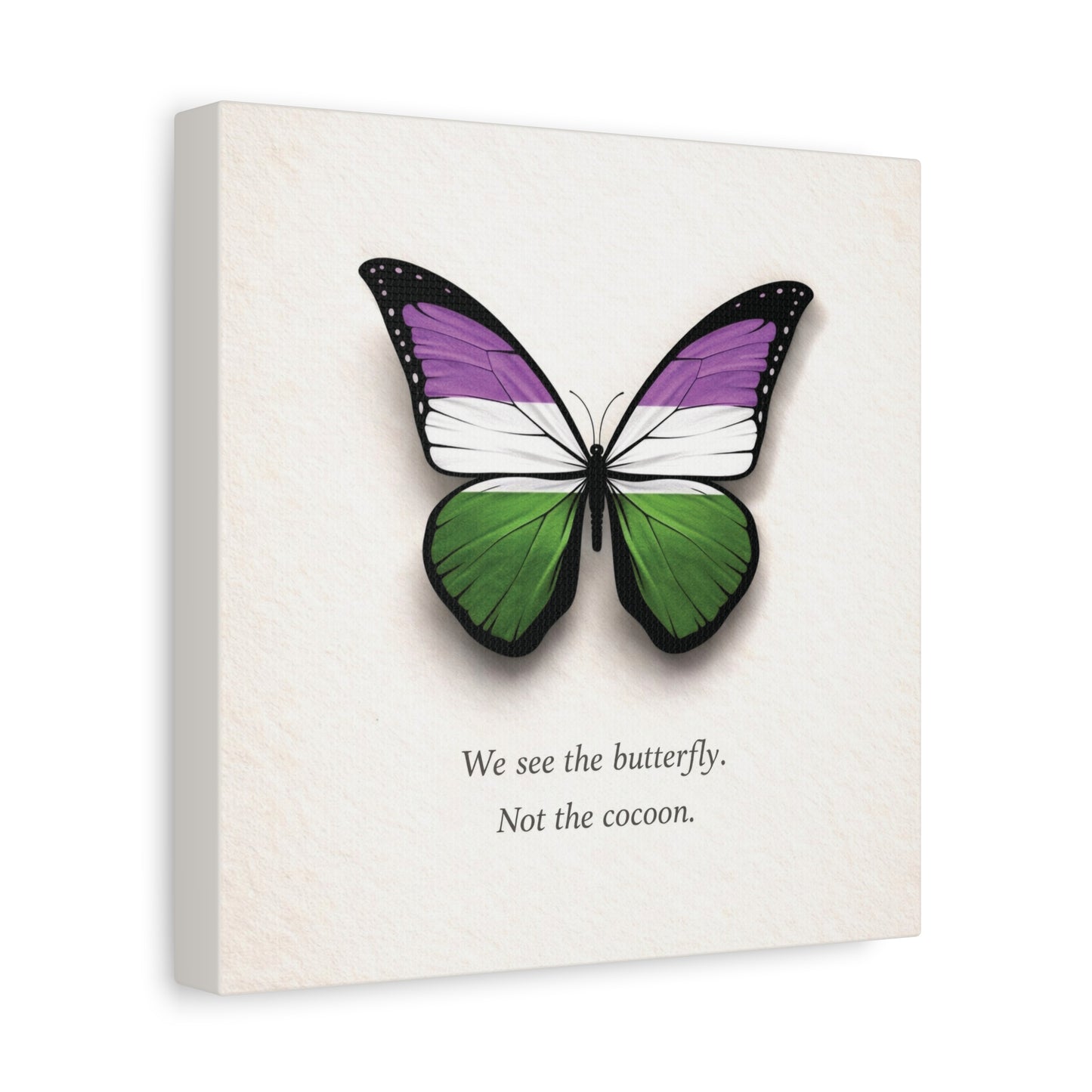 genderqueer pride butterfly | metamorphosis series canvas wall art