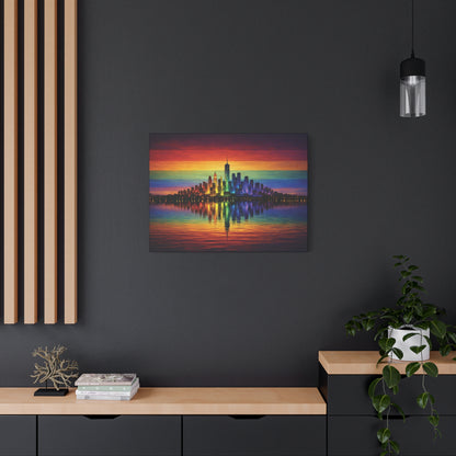 City of Us | LGBTQ Pride Rainbow Skyline Canvas Wall Art