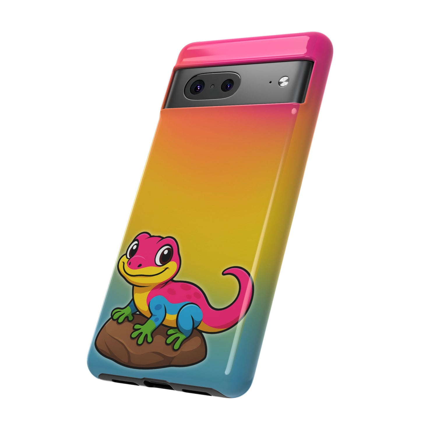 "pan-tastic voyage" – pansexual pride gecko android tough phone case