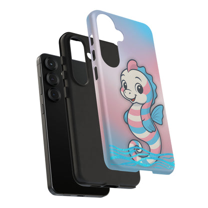 “Sea Me” – Trans Pride Seahorse Android Tough Phone Case