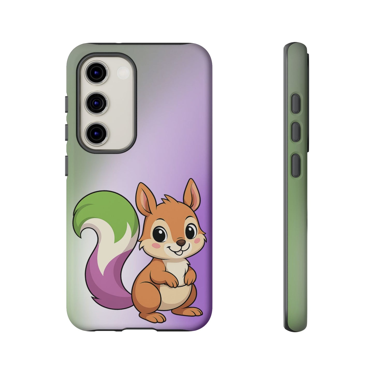 "queeriosity"– genderqueer squirrel pride android tough phone case