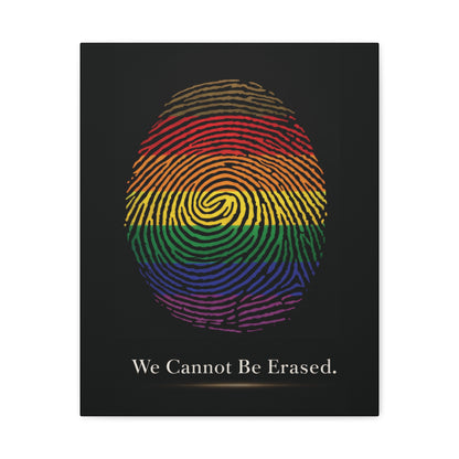 We Cannot Be Erased | LGBTQ Pride Fingerprint Canvas Wall Art