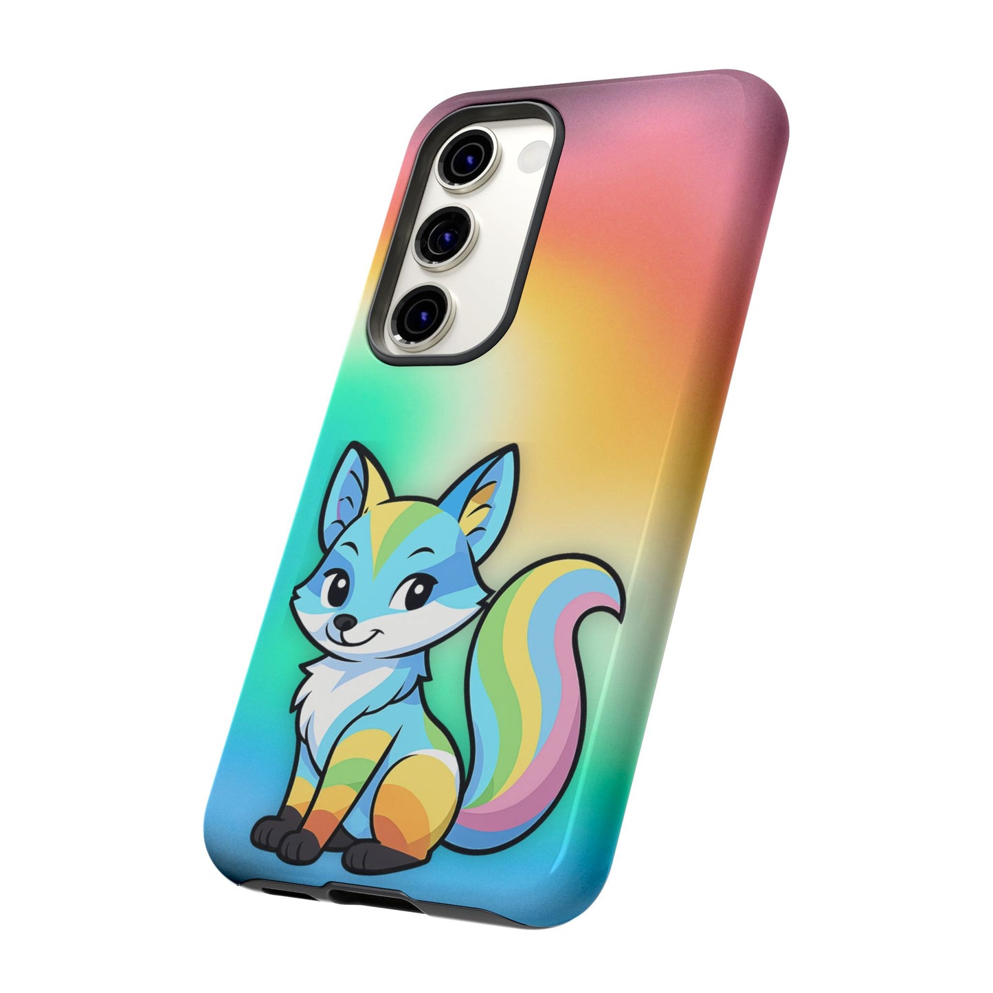 "queer as a fox" – queer pride fox android tough phone case
