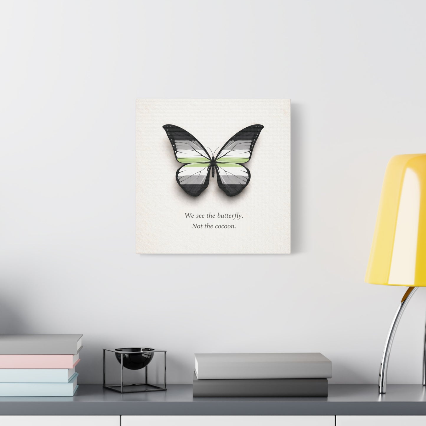 agender pride butterfly | metamorphosis series canvas wall art