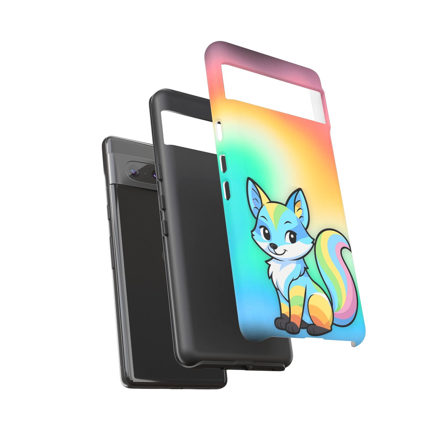 "queer as a fox" – queer pride fox android tough phone case