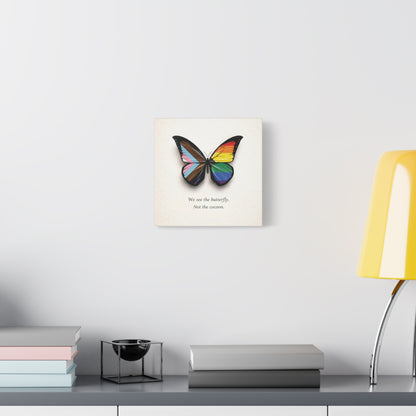 Progress Rainbow Pride Butterfly | Metamorphosis Series Canvas Wall Art