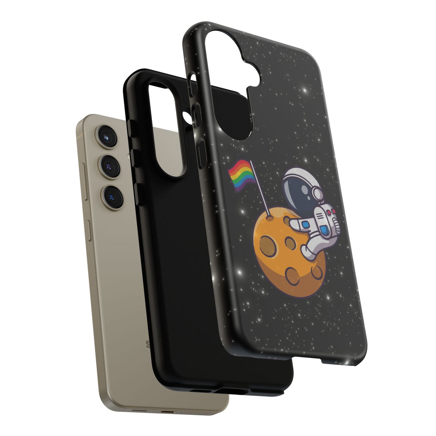 "cosmic queer" lgbtqia+ android astronaut tough phone case