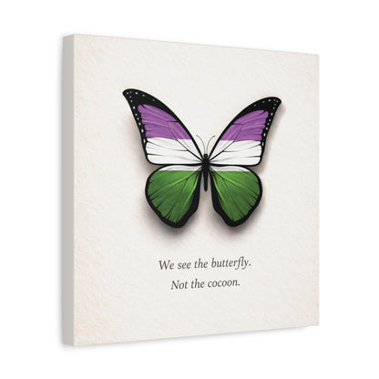 Genderqueer Pride Butterfly | Metamorphosis Series Canvas Wall Art
