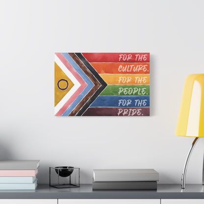 For The Culture. For The People. For The Pride. | Progress Pride Flag Canvas Wall Art