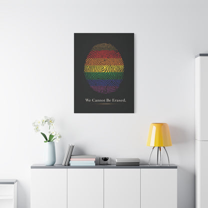 We Cannot Be Erased | LGBTQ Pride Fingerprint Canvas Wall Art
