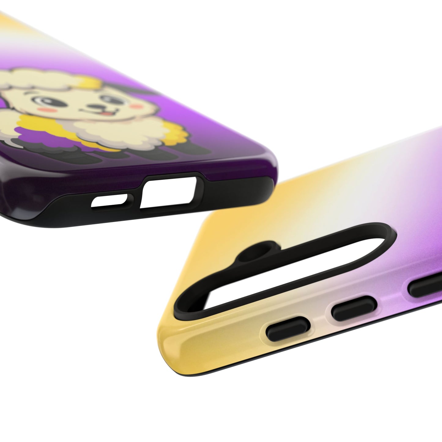 "nonbibaaary" – nonbinary pride sheep android tough phone case