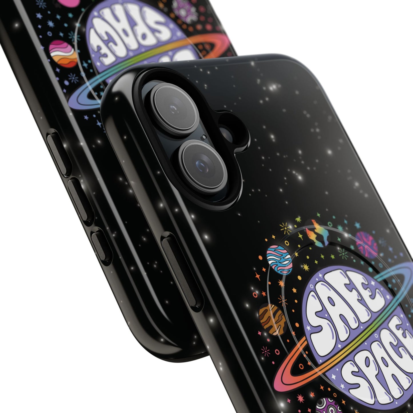 "safe space" lgbtqia+ pride galaxy magsafe® iphone case