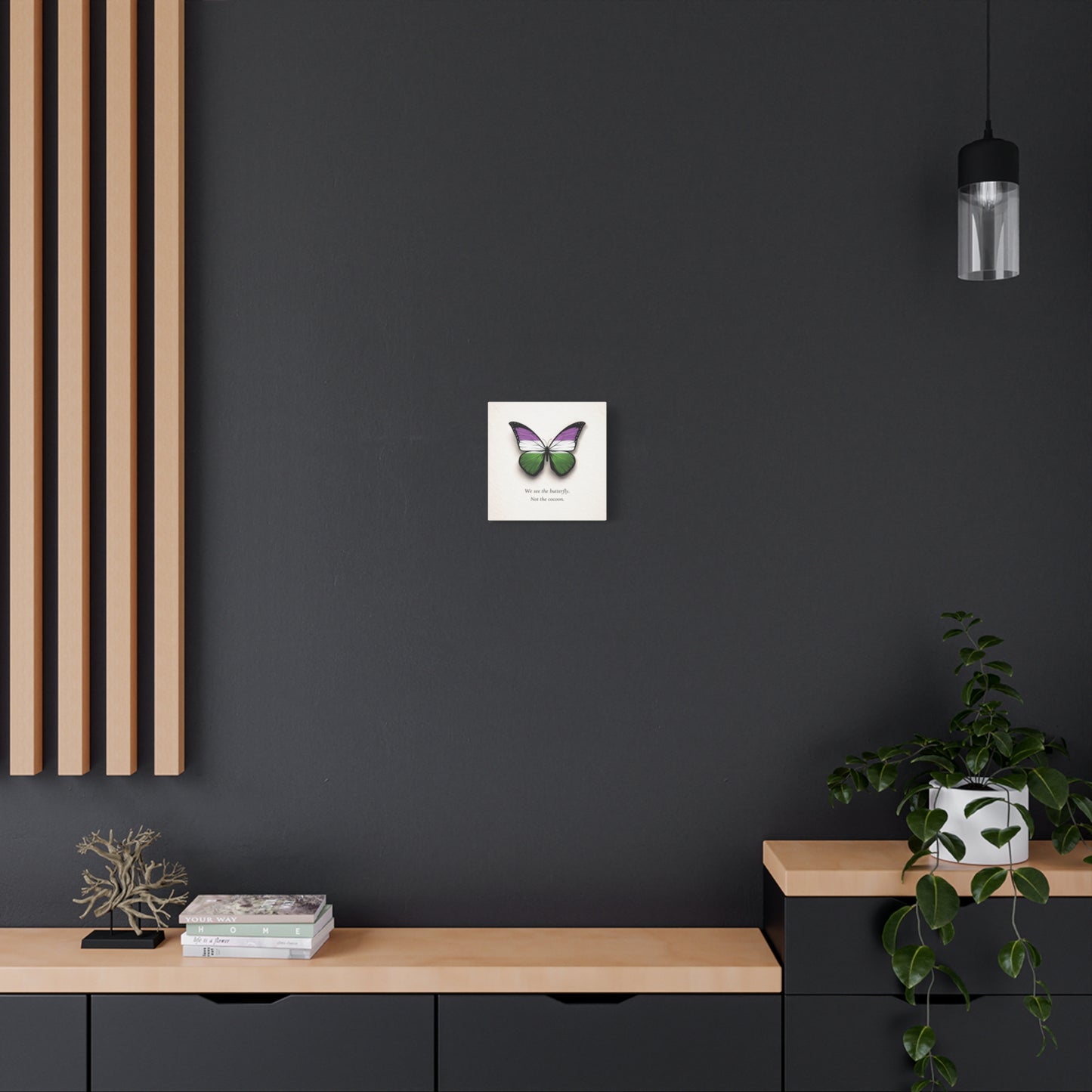 genderqueer pride butterfly | metamorphosis series canvas wall art