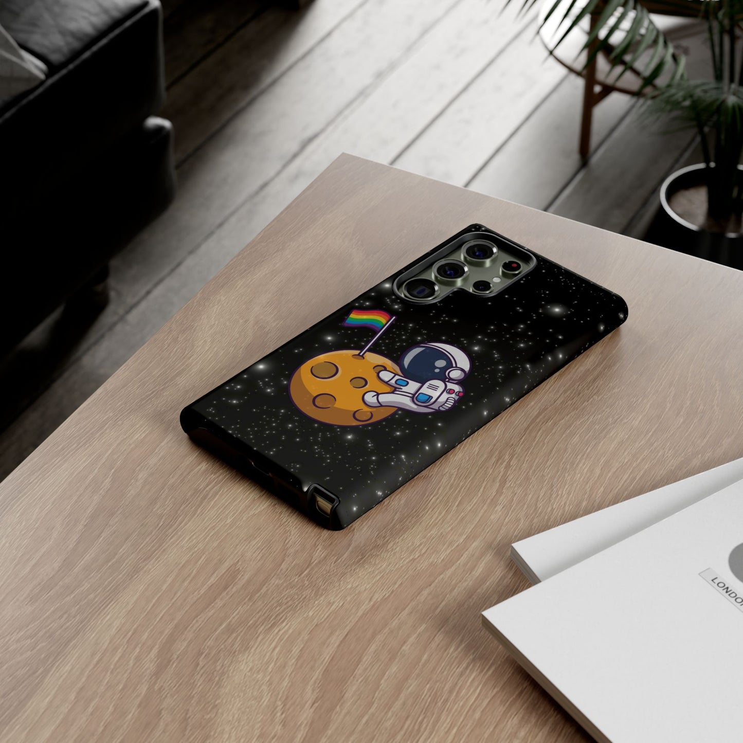 "cosmic queer" lgbtqia+ android astronaut tough phone case