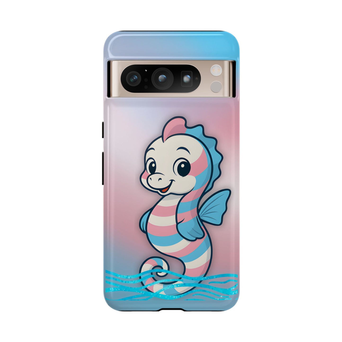 “sea me” – trans pride seahorse android tough phone case