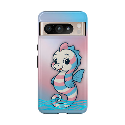 “Sea Me” – Trans Pride Seahorse Android Tough Phone Case