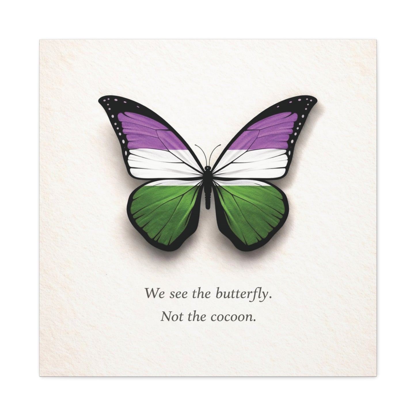 genderqueer pride butterfly | metamorphosis series canvas wall art