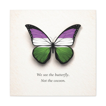 Genderqueer Pride Butterfly | Metamorphosis Series Canvas Wall Art