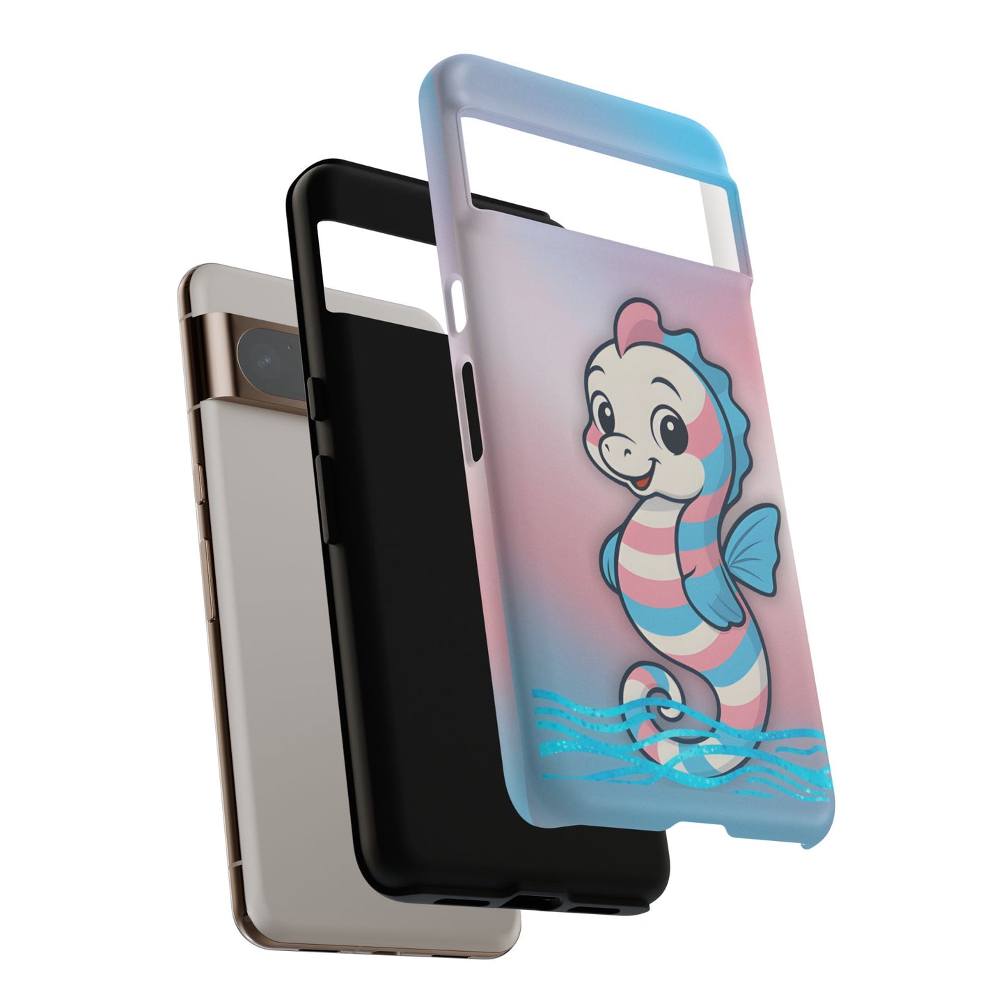 “sea me” – trans pride seahorse android tough phone case