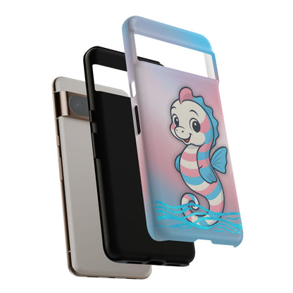 “Sea Me” – Trans Pride Seahorse Android Tough Phone Case