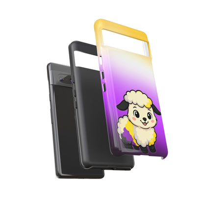 "NonbiBaaary" – Nonbinary Pride Sheep Android Tough Phone Case
