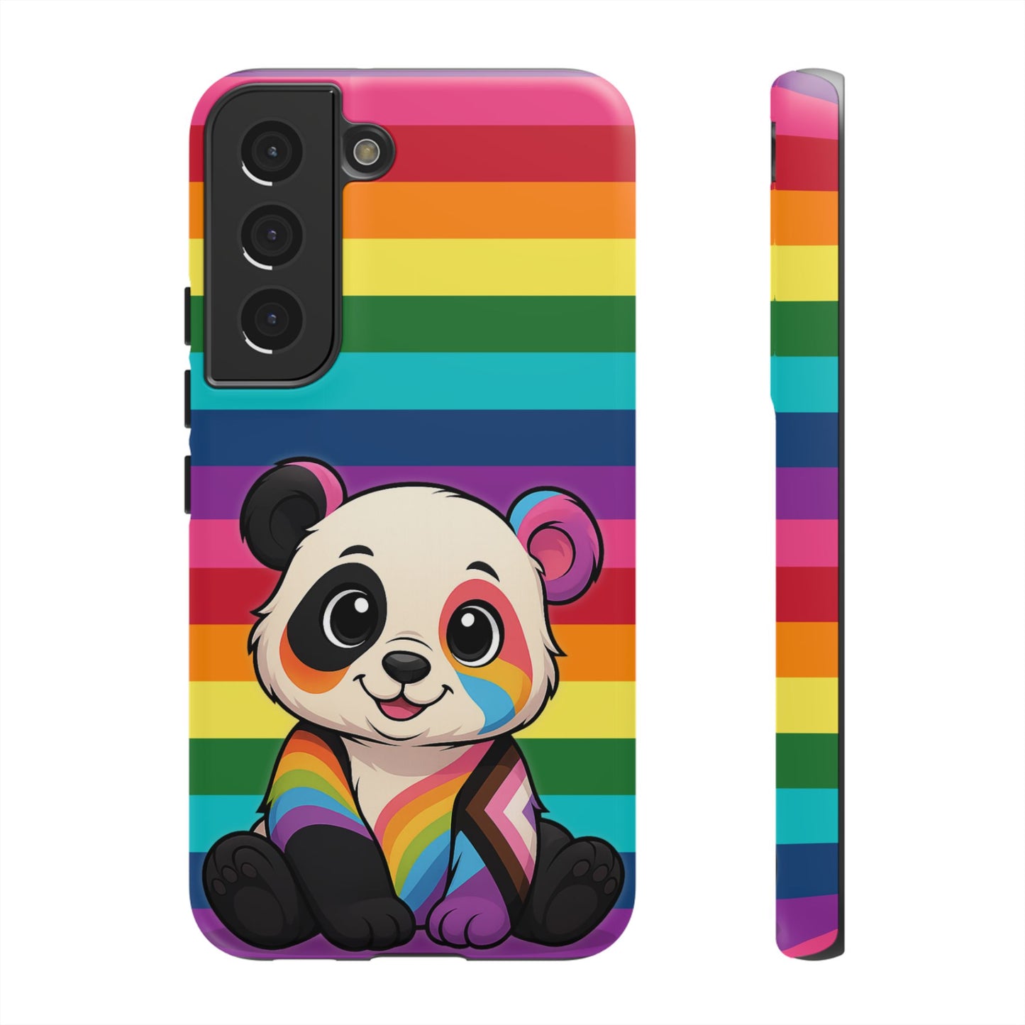 "pridecub" – progress + rainbow pride panda android tough phone case