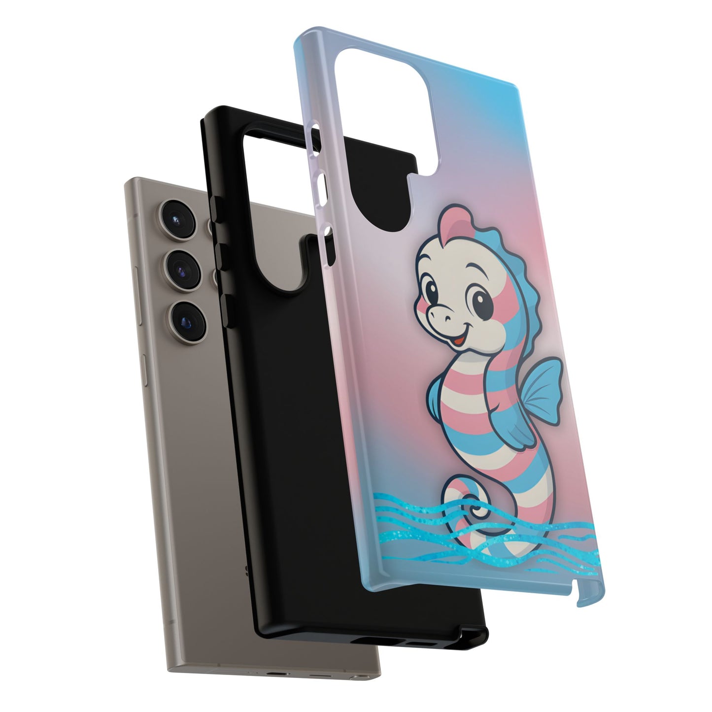 “sea me” – trans pride seahorse android tough phone case