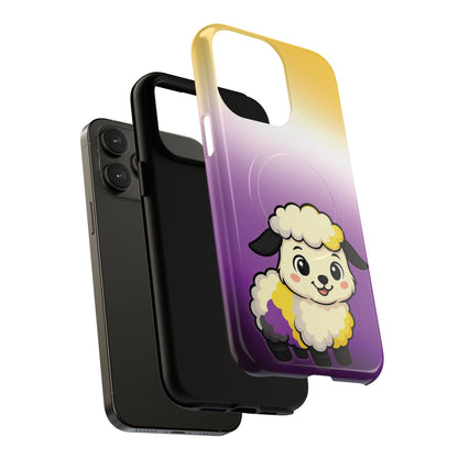 "NonbiBaaary" – Nonbinary Pride Sheep MagSafe® iPhone Tough Case