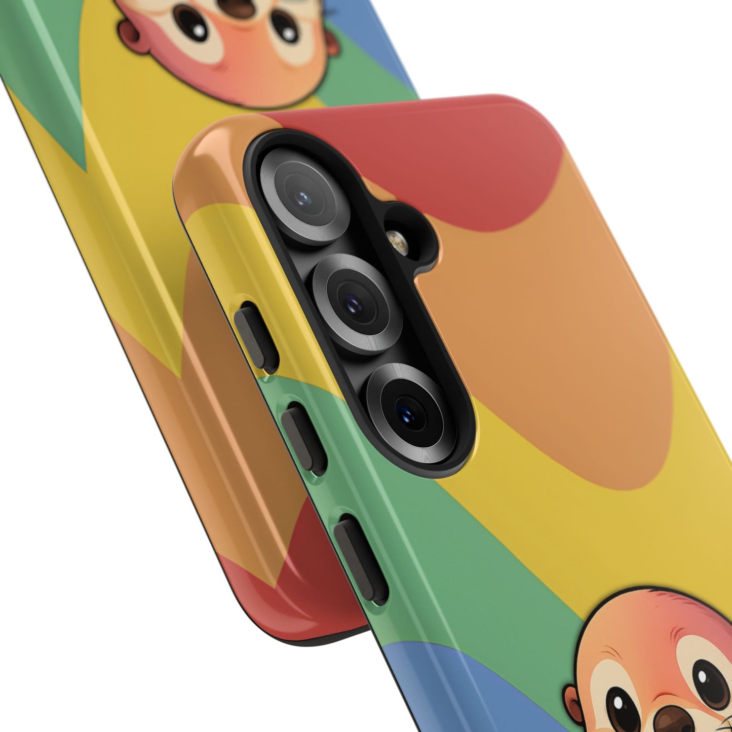 “otterly queer” – retro rainbow pride otter android tough phone case