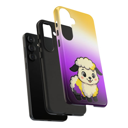 "NonbiBaaary" – Nonbinary Pride Sheep Android Tough Phone Case