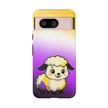 "NonbiBaaary" – Nonbinary Pride Sheep Android Tough Phone Case