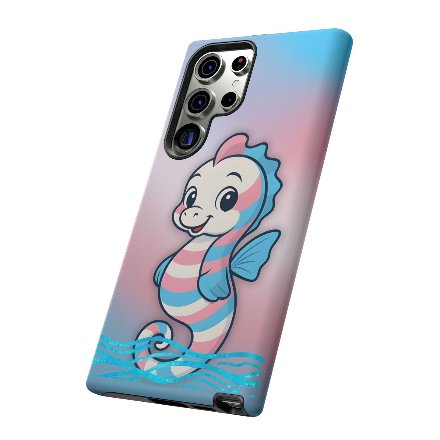 “sea me” – trans pride seahorse android tough phone case