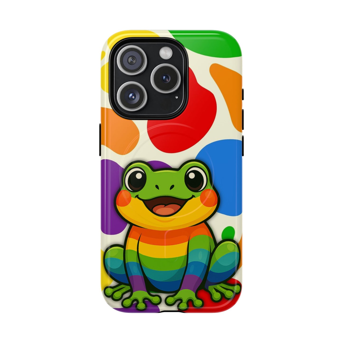 "rainbow ribbit" - lgbtqia+ pride frog magsafe® iphone tough case