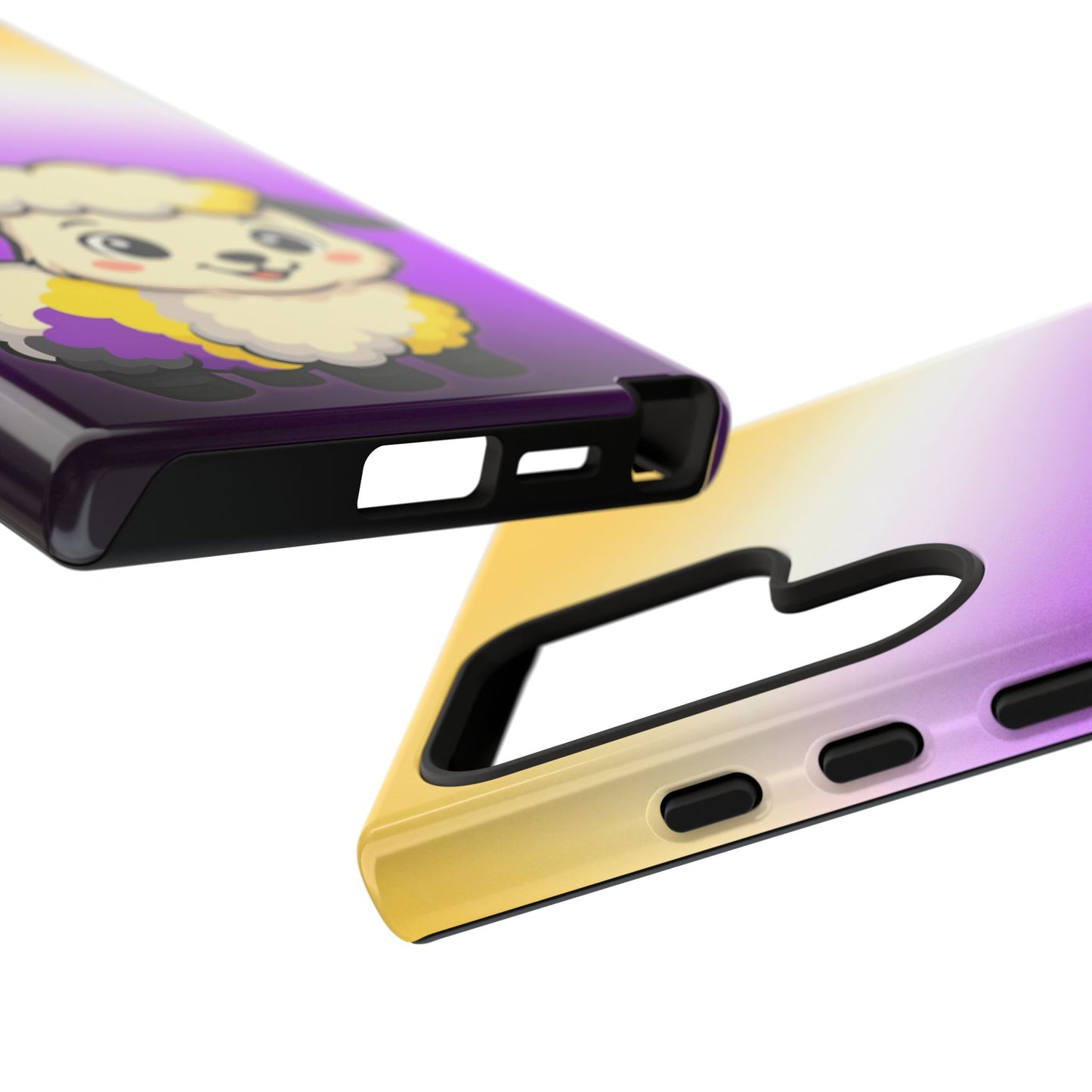 "nonbibaaary" – nonbinary pride sheep android tough phone case