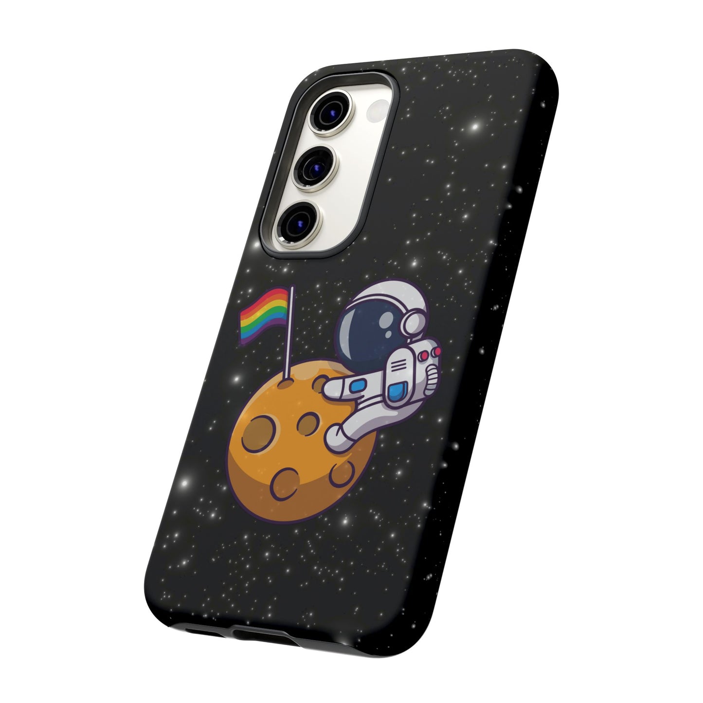 "cosmic queer" lgbtqia+ android astronaut tough phone case