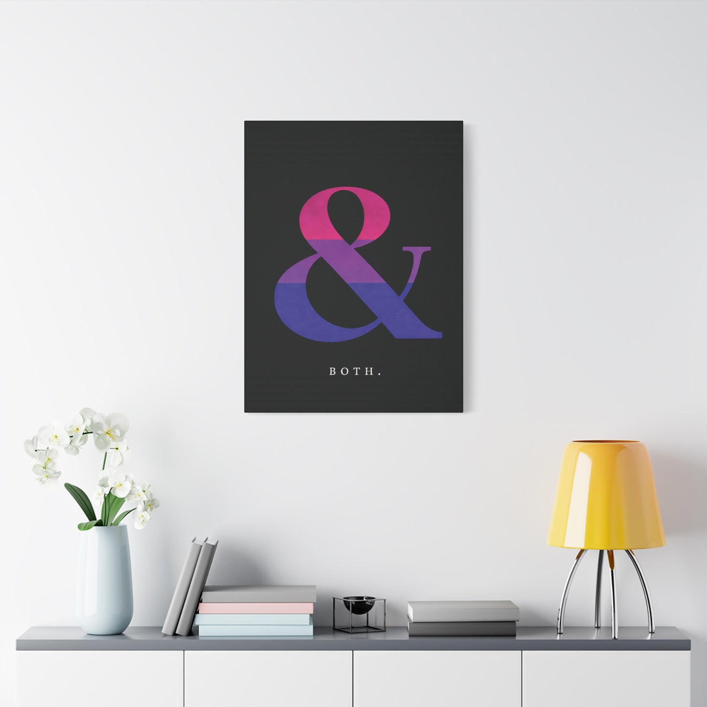 both. | bisexual pride identity canvas wall art