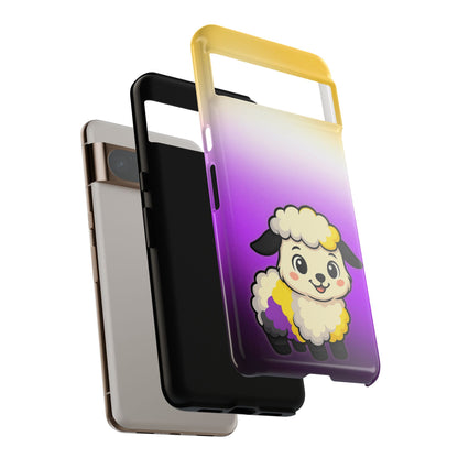 "NonbiBaaary" – Nonbinary Pride Sheep Android Tough Phone Case