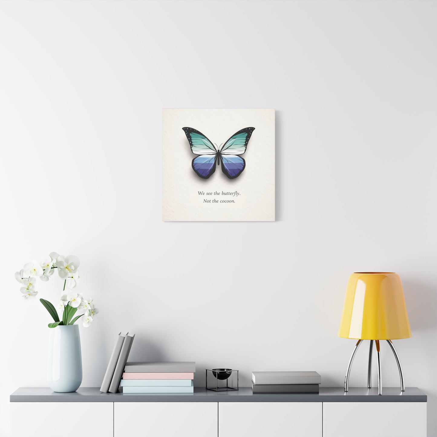 gay male pride butterfly | metamorphosis series canvas wall art