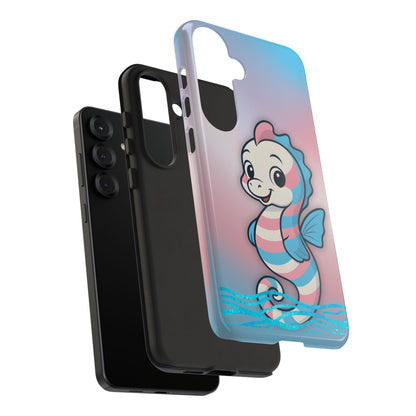 “Sea Me” – Trans Pride Seahorse Android Tough Phone Case